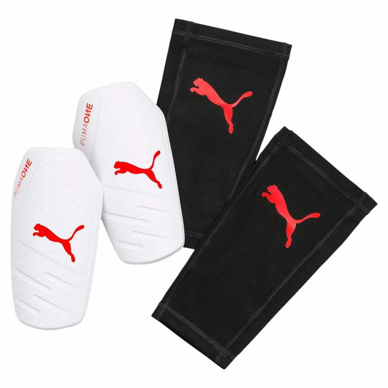 PUMA ONE 17.1 SHIN PADS - PUMA WHITE/RED BLAST