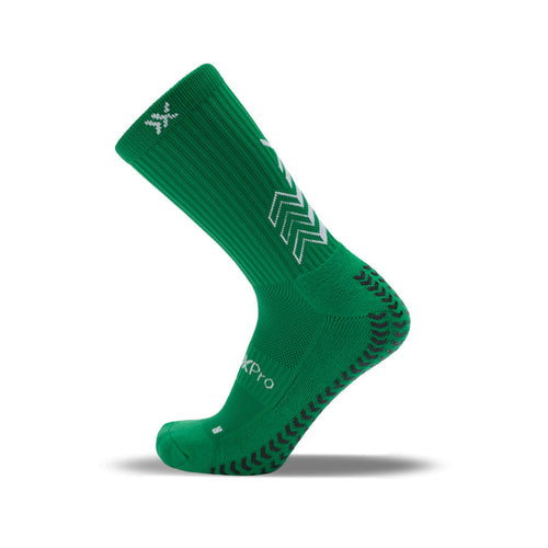 SoxPro Grip Sock Anti-Slip Crew  Green Performance Socks