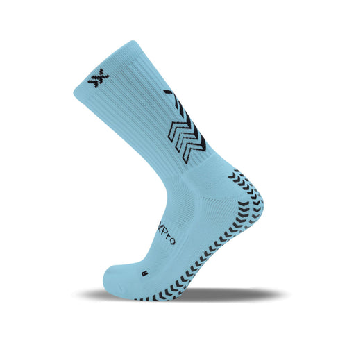 SoxPro Grip Sock Anti-Slip Crew Sky Blue Performance Socks