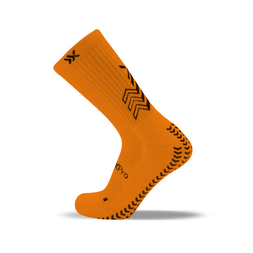 SoxPro Grip Sock Anti-Slip Crew  Orange Performance Socks