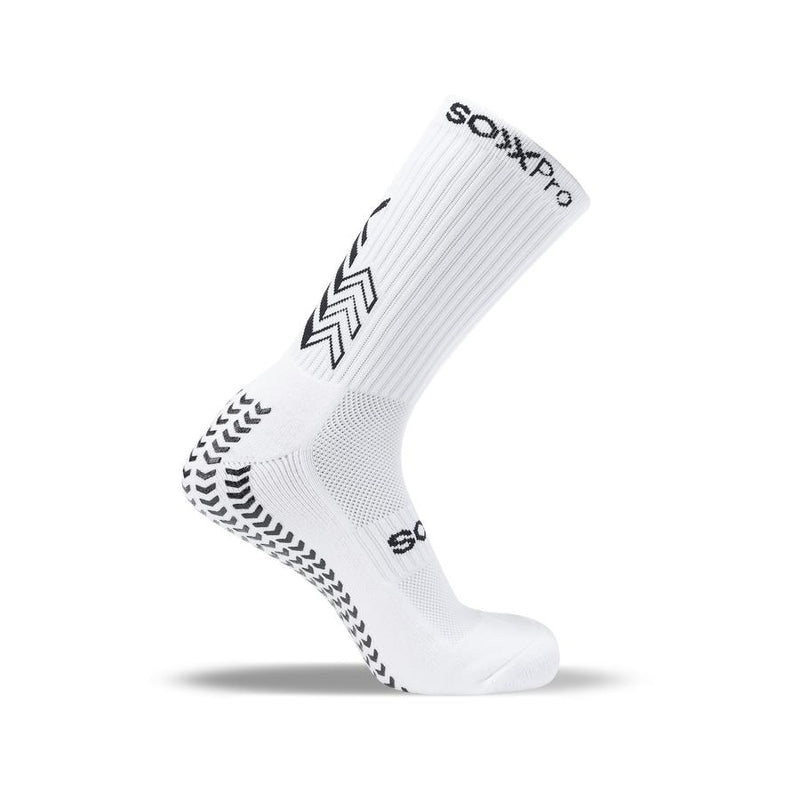 SoxPro Grip Sock Anti-Slip Crew  White Performance Socks